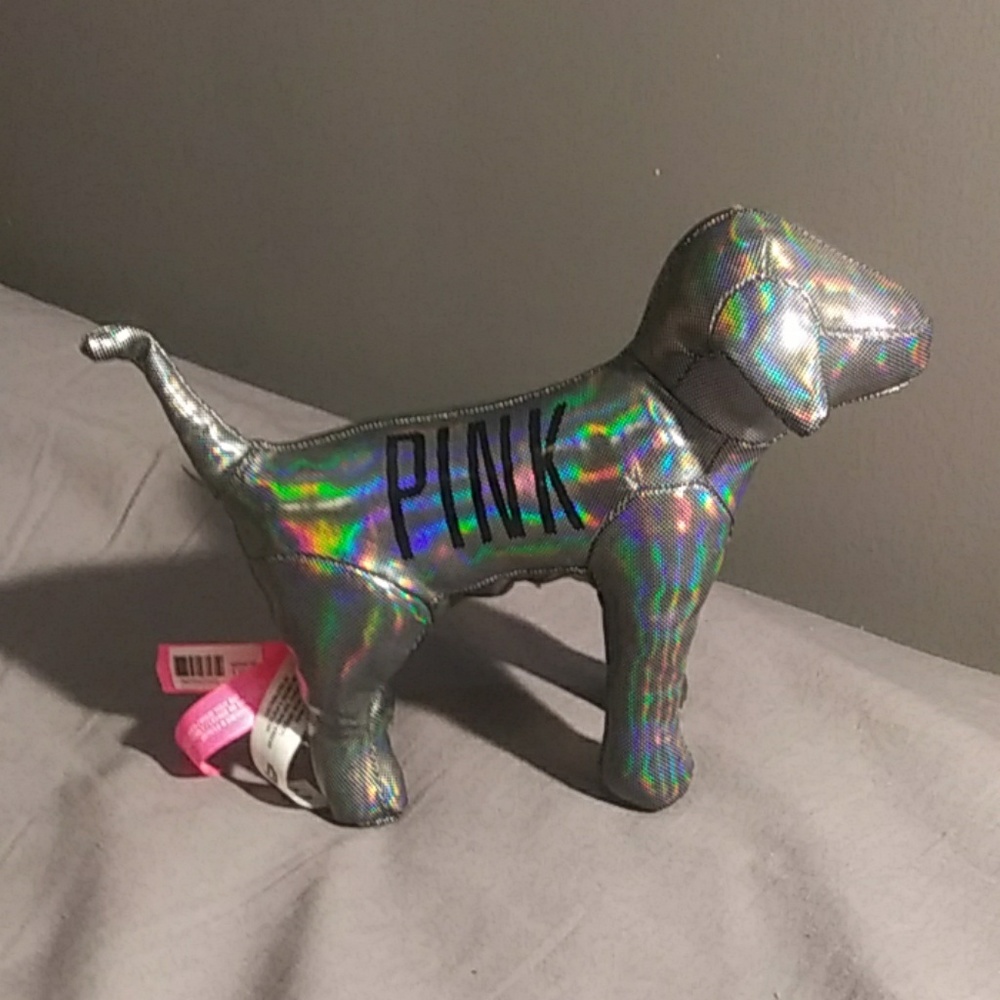 PINK Victoria's Secret grey holographic small dog